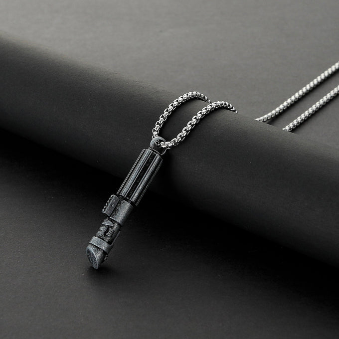 Darth Vader inspired miniature saber hilt necklace with matching chain