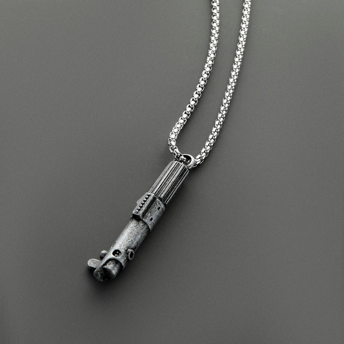 Graflex (Luke / Rey) inspired miniature saber hilt necklace with matching chain