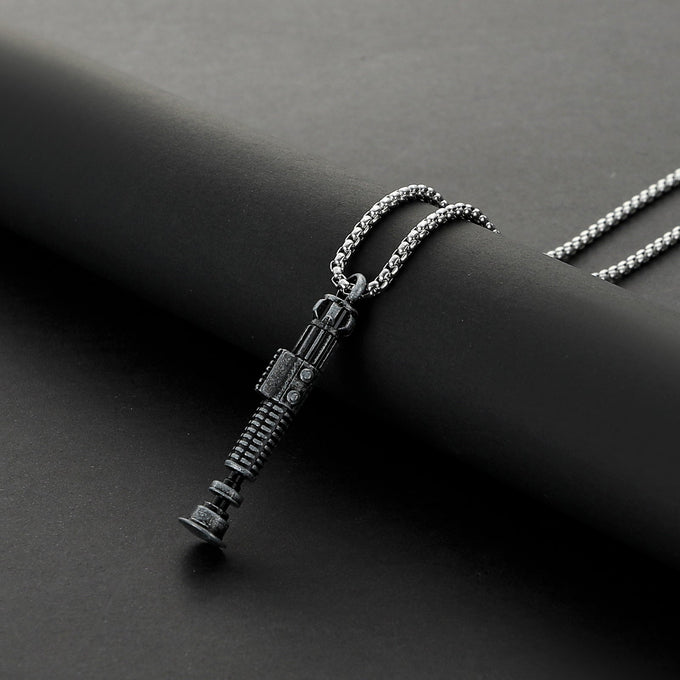 Obi-Wan Kenobi inspired miniature saber hilt necklace with matching chain